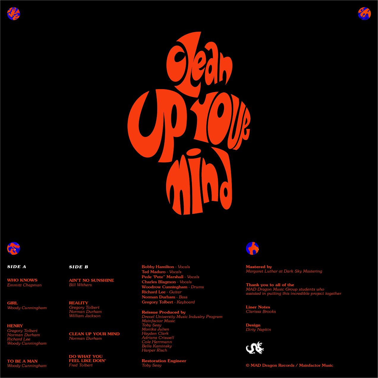 Album cover with tracklist