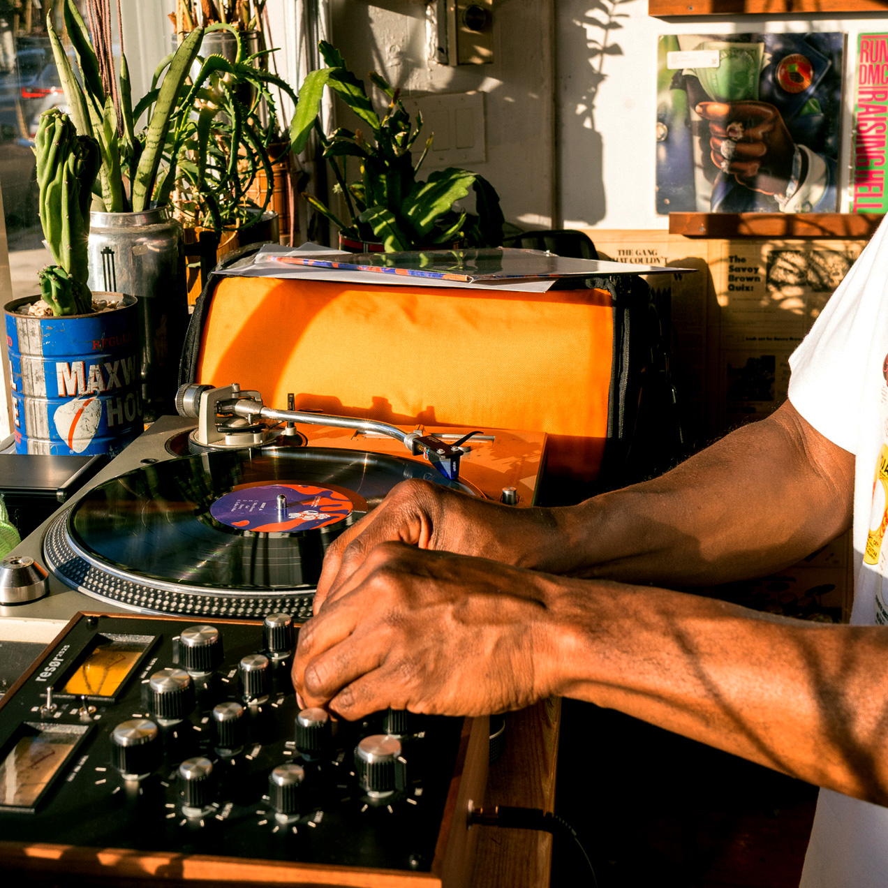 Playing the record on a turntable