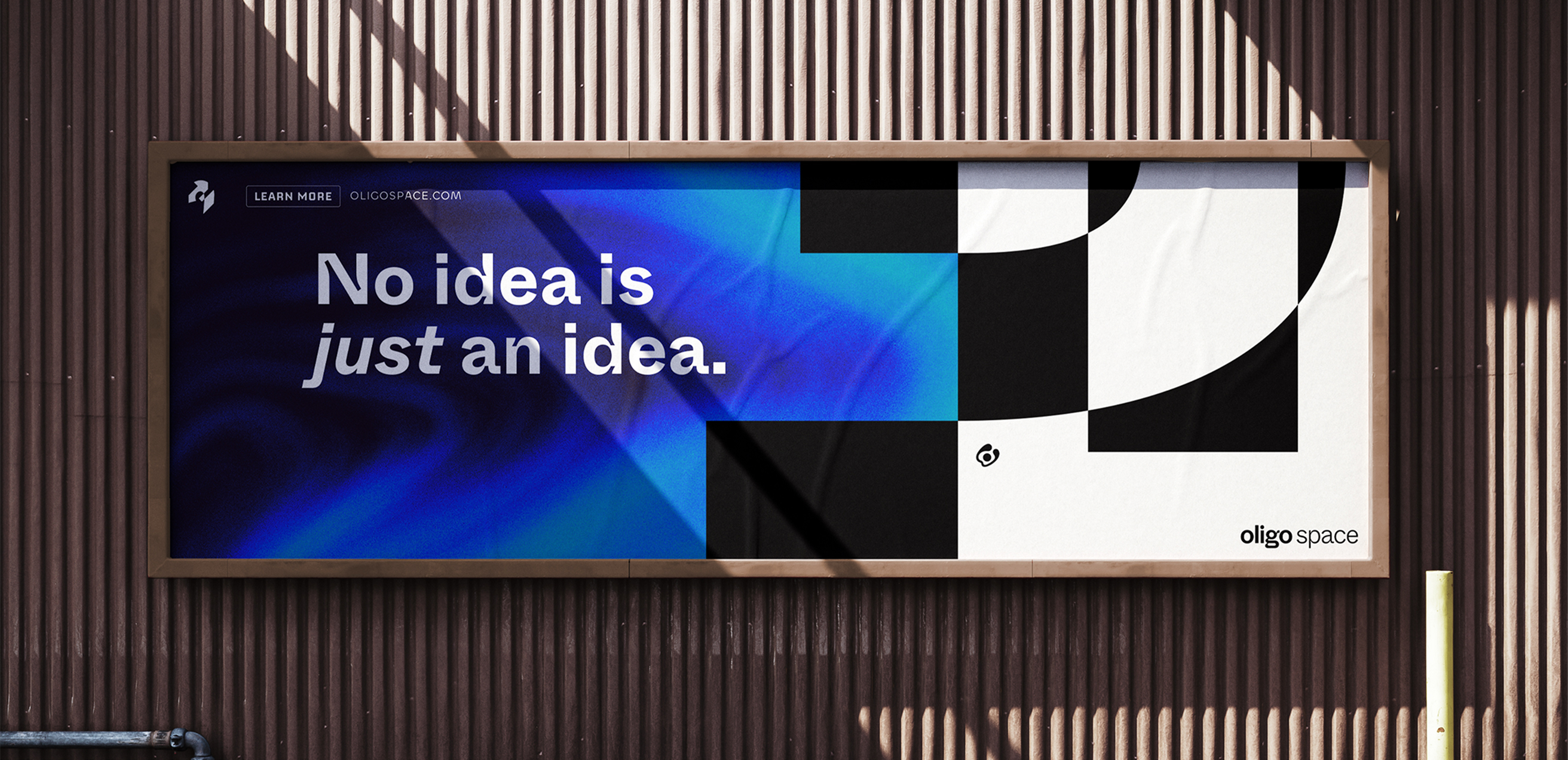Billboard reading “No idea is just an idea.”